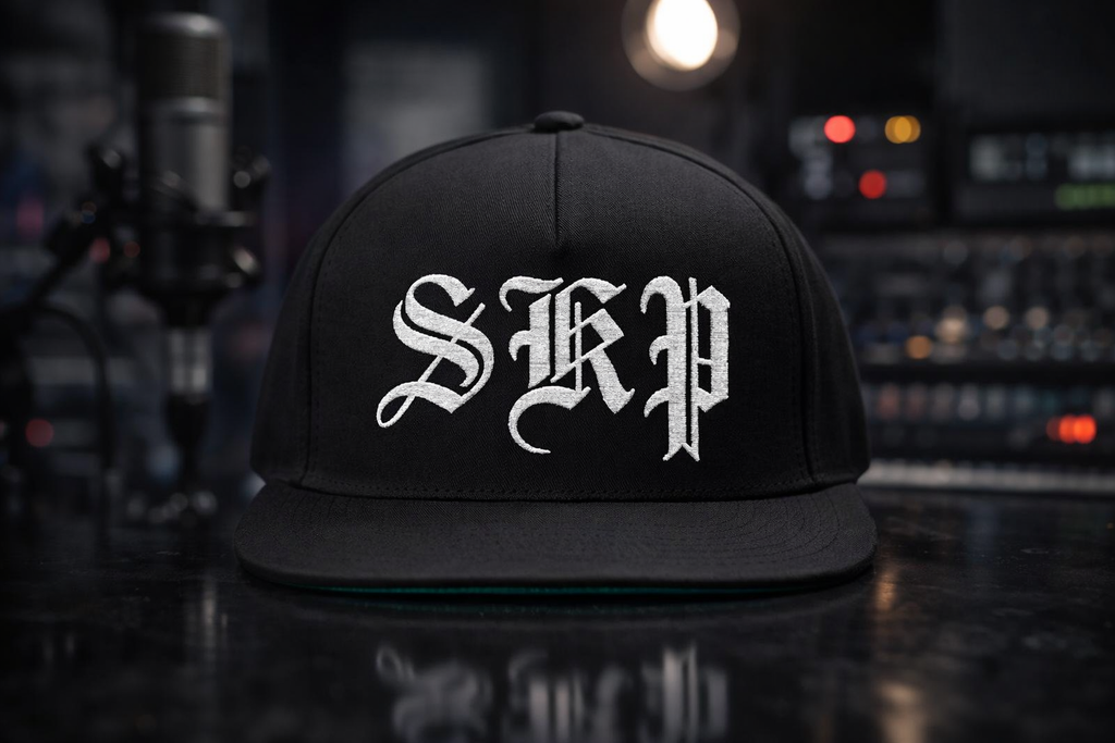 Embroidered "SKP" Flat Bill Cap