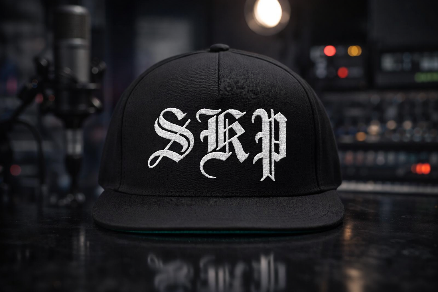 Embroidered "SKP" Flat Bill Cap