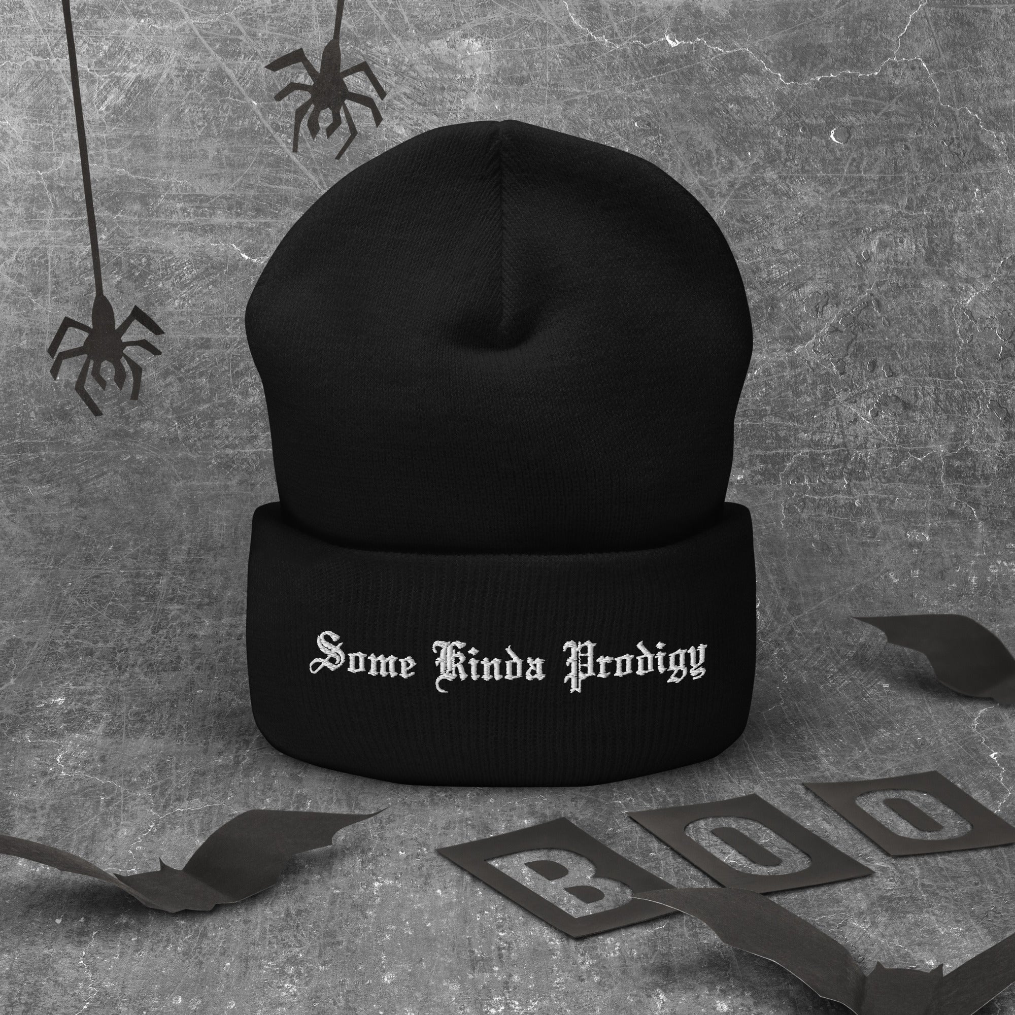 'Some Kinda Prodigy' Embroidered Cuffed Beanie
